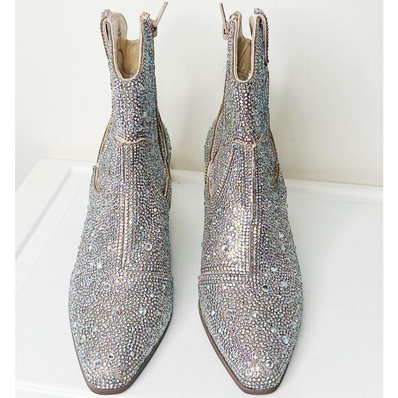 Matisse Harlow Bootie Clear Rhinestone Cowgirl Boot - size 7 - Picture 2 of 8
